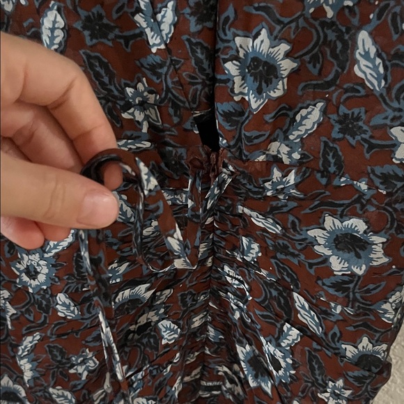 Veronica Beard Burgundy Floral Long Sleeve Dress - Picture 4 of 6